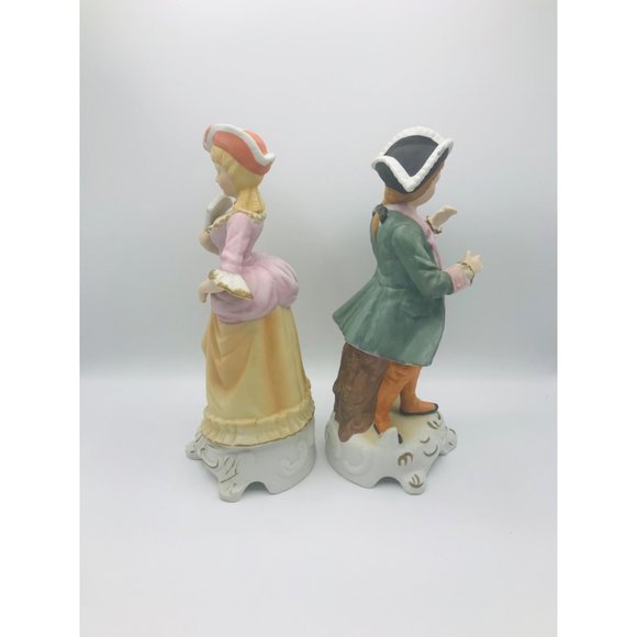 Vintage Deville set of 2 12” hand painted Victorian figurines - Picture 4 of 7